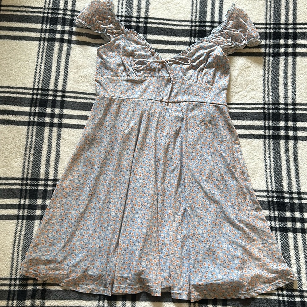 Altar’d State pale baby blue floral cap sleeve sundress size medium NWT